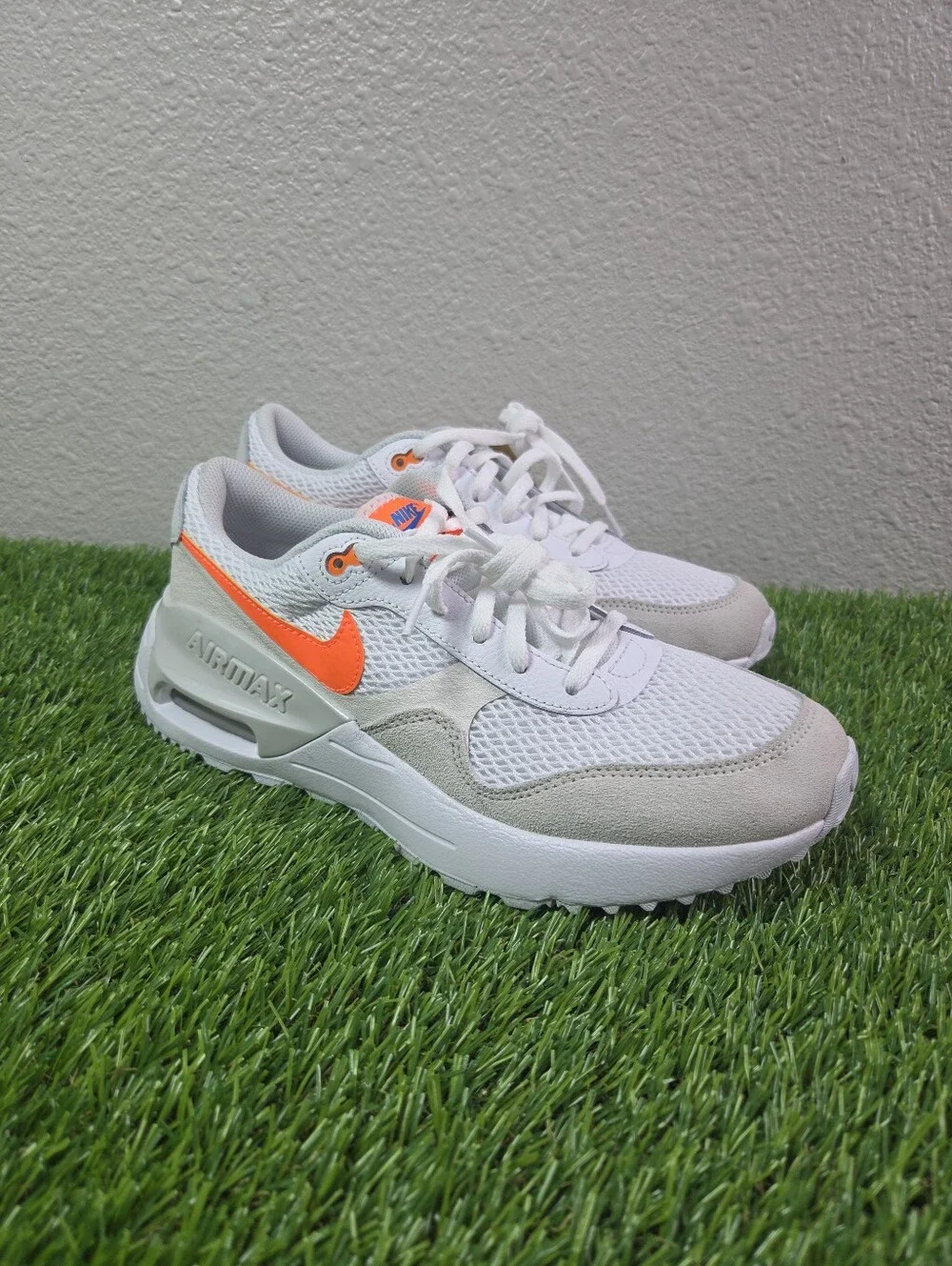 Nike Air Max SYSTM (GS) White/Orange/Phantom Kids Sneaker 6.5Y/Women's Size 8